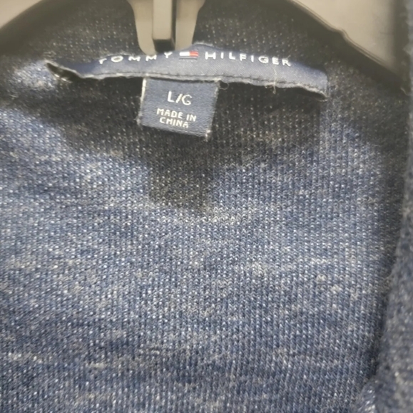 Tommy Hilfiger distressed denim look blazer jacket size large - Picture 3 of 8